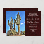 Southwestern Saguaro Cactus Wedding Invitting Kaart (Voorkant / Achterkant)