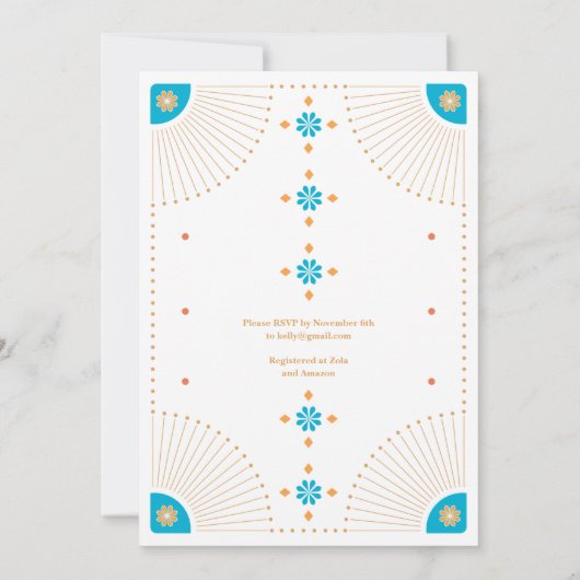 Southwestern Santa Fe Bridal Shower Uitnodiging (Achterkant)