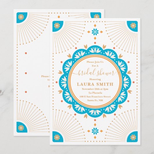 Southwestern Santa Fe Bridal Shower Uitnodiging (Voorkant / Achterkant)