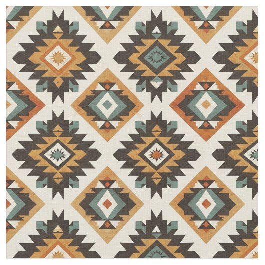 Southwestern Seamless Pattern-Tribal geometric Stof (Close Up)