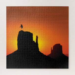 Southwestern Silhouette Desert Sunset Legpuzzel