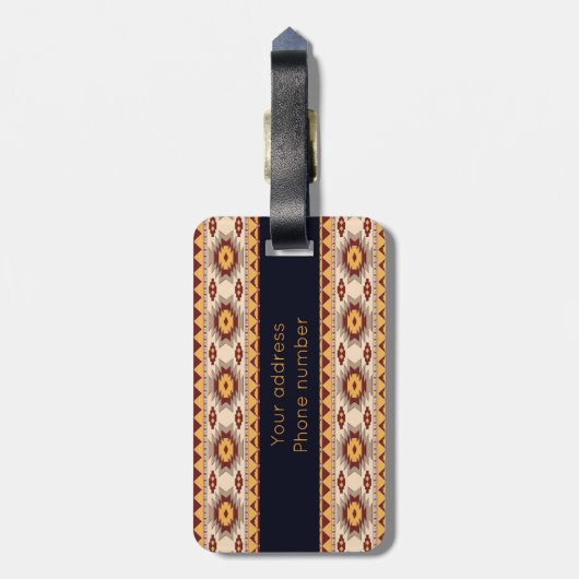 Southwestern stammenpatroon bagagelabel (Achterkant verticaal)