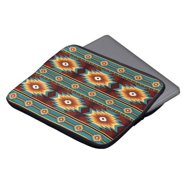 Southwestern stammenpatroon laptop sleeve (Voorkant top)