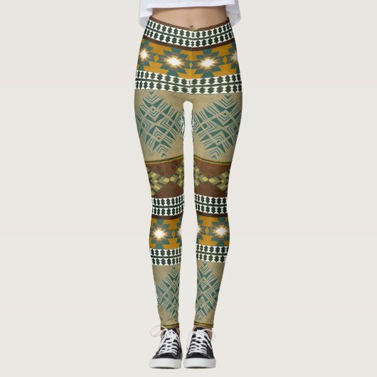 Southwestern stammenpatroon leggings (Voorkant)