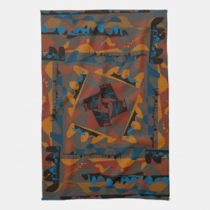 Southwestern stijl Abstract patroon grillig ontwer Theedoek
