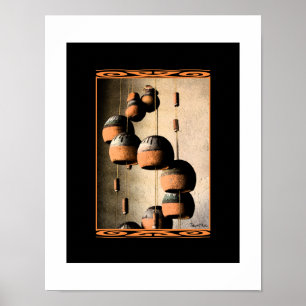 Southwestern Stilleven Windklokken Aardtinten Poster