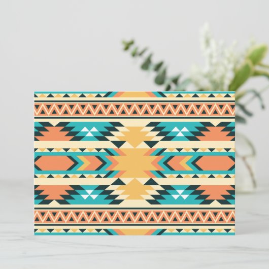 Southwestern Style Boho Pattern Bedankkaart (Staand voorkant)