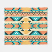 Southwestern Style Boho Pattern Fleece Deken (Voorkant (Horizontaal))