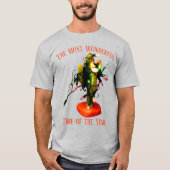 Southwestern Style Cactus Candle Christmas Lights T-shirt (Voorkant)