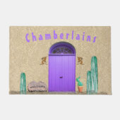 Southwestern Style Saguaro Cactus Achternaam Deurmat (Voorkant)