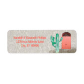 Southwestern Style Stucco Coral Doors Cactus Etiket (Voorkant)