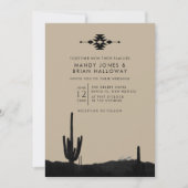 SouthWestern Summer Desert Cactus Wedding Kaart (Voorkant)