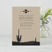 SouthWestern Summer Desert Cactus Wedding Kaart (Staand voorkant)