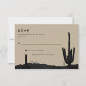SouthWestern Summer Desert Cactus Wedding RSVP Kaartje (Voorkant)