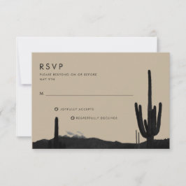 SouthWestern Summer Desert Cactus Wedding RSVP Kaartje