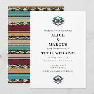 Southwestern Summer Woedding Wedding Kaart