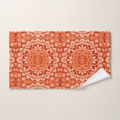 Southwestern Sun Mandala Batik, koraal Sinaasappel Bad Handdoek (Handdoek)