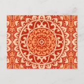 Southwestern Sun Mandala Batik, koraal Sinaasappel Briefkaart (Voorkant)