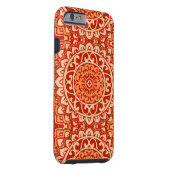 Southwestern Sun Mandala Batik, koraal Sinaasappel Case-Mate iPhone Hoesje (Achterkant/Rechts)