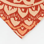 Southwestern Sun Mandala Batik, koraal Sinaasappel Fleece Deken (Hoek)