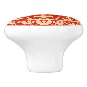 Southwestern Sun Mandala Batik, koraal Sinaasappel Keramische Knop (Zijkant)
