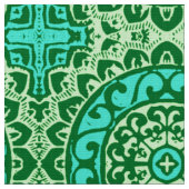 Southwestern Sun Mandala Batik, Lime Green Stof (Close Up)