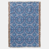 Southwestern Sun Mandala Batik, Navy Blue & White Deken (Voorkant Verticaal)