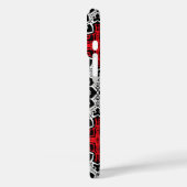 Southwestern Sun Mandala Batik, Red, Black & White Case-Mate iPhone Case (Achterkant / Links)