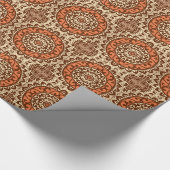 Southwestern Sun Mandala Batik, Rust & Brown Cadeaupapier (Hoek)