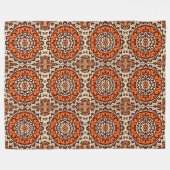 Southwestern Sun Mandala Batik, Rust & Brown Fleece Deken (Voorkant (Horizontaal))