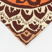 Southwestern Sun Mandala Batik, Rust & Brown Fleece Deken (Hoek)