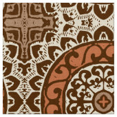 Southwestern Sun Mandala Batik, Rust & Brown Stof (Close Up)