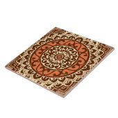 Southwestern Sun Mandala Batik, Rust & Brown Tegeltje (Zijkant)