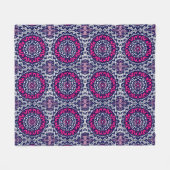 Southwestern Sun Mandala, Fuchsia, Navy & White Fleece Deken (Voorkant (Horizontaal))
