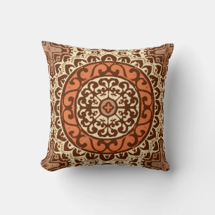 Southwestern Sun Mandala, Rust & Brown Kussen