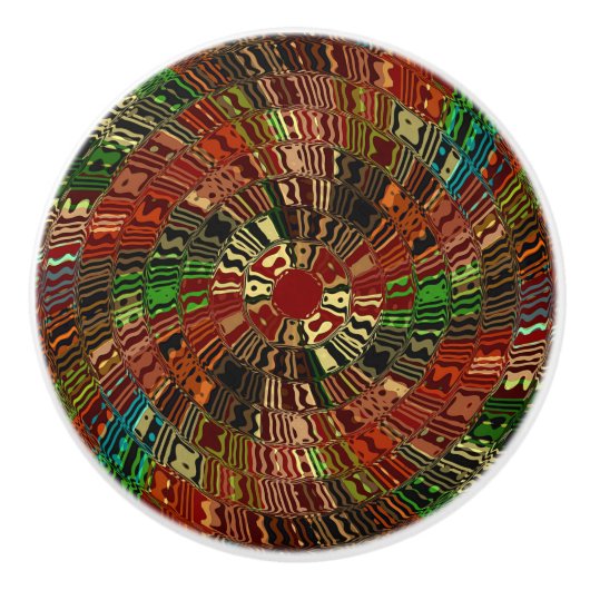 Southwestern Sun Swirl Ceramic Knob Keramische Knop (Voorkant)