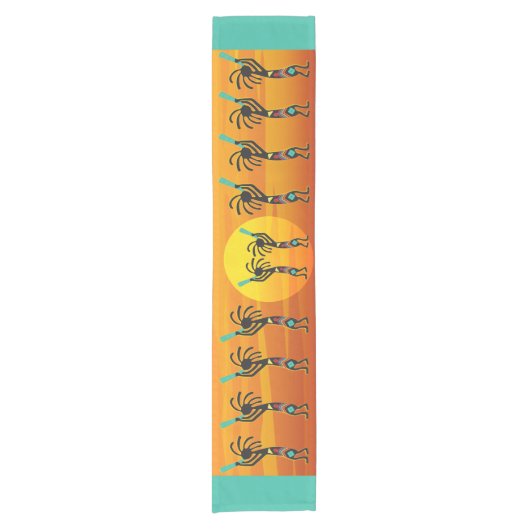 Southwestern Sunset Kokopelli Short Table Runner Korte Tafelloper (Voorkant)