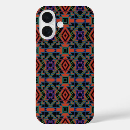 Southwestern Symmetrical Tiled Pattern Line Art Case-Mate iPhone Case (Achterkant)