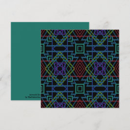 Southwestern Symmetrical Tiled Pattern Line Art Kaart