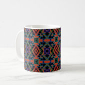 Southwestern Symmetrical Tiled Pattern Line Art Koffiemok (Voorkant links)