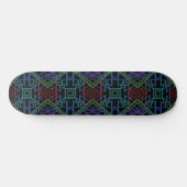 Southwestern Symmetrical Tiled Pattern Line Art Persoonlijk Skateboard (Horizontaal)