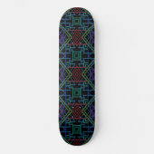 Southwestern Symmetrical Tiled Pattern Line Art Persoonlijk Skateboard (Voorkant)