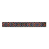 Southwestern Symmetrical Tiled Pattern Line Art Satijnen Lint (Voorkant)