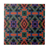 Southwestern Symmetrical Tiled Pattern Line Art Tegeltje (Voorkant)