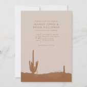 Southwestern Terracotta Desert Cactus Wedding Kaart (Voorkant)