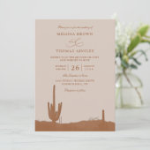 Southwestern Terracotta Desert QR Code Wedding Kaart (Staand voorkant)