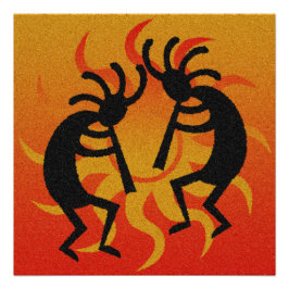 Southwestern Tribal Desert Sun Kokopelli Perfect Poster
