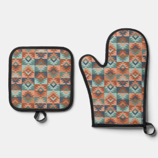 Southwestern Tribal Geïnspireerd Ovenwant & Pannenlap Set