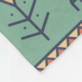 SouthWestern Tribal patroon Blue en brown. Fleece Deken (Hoek)