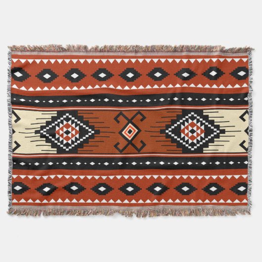 Southwestern Tribal Pattern Gooi Boho Deken (Voorkant)